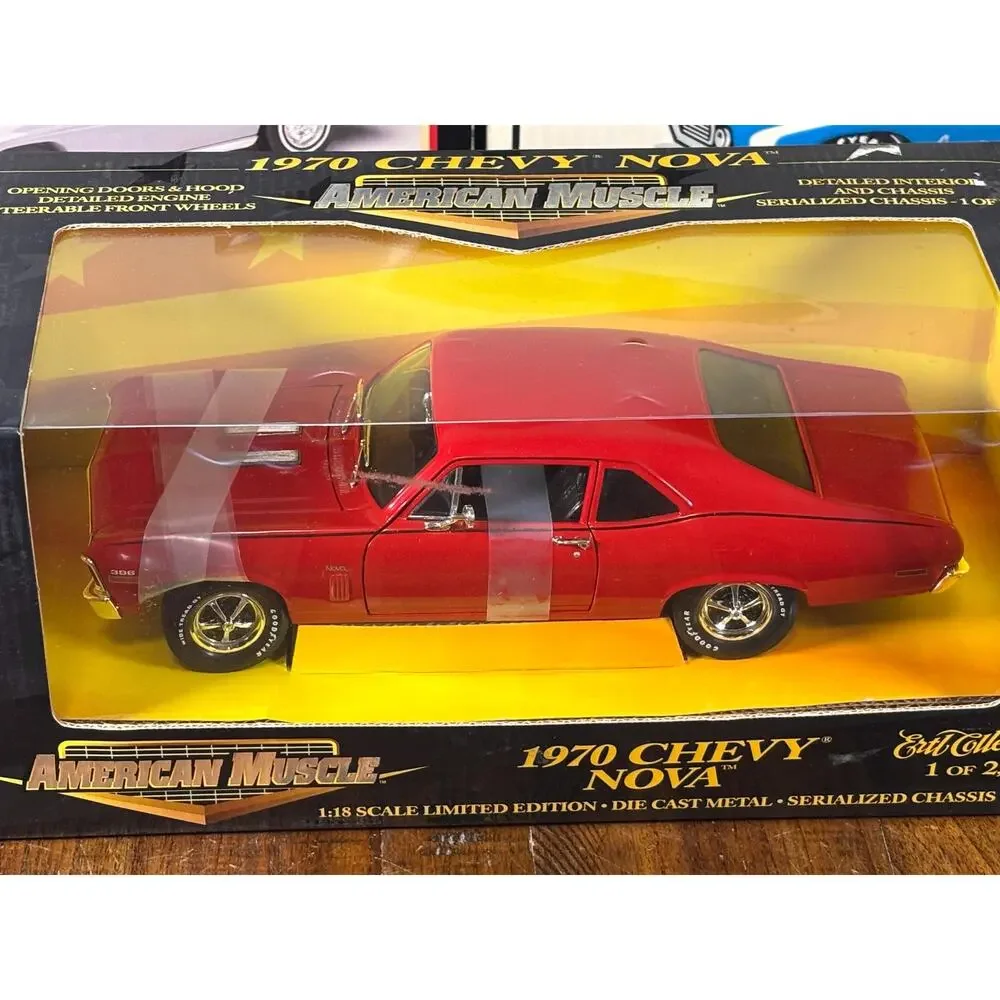 1:18 ERTL American Muscle 1970 Chevy Nova Red Limited Edition /2499 New Diecast